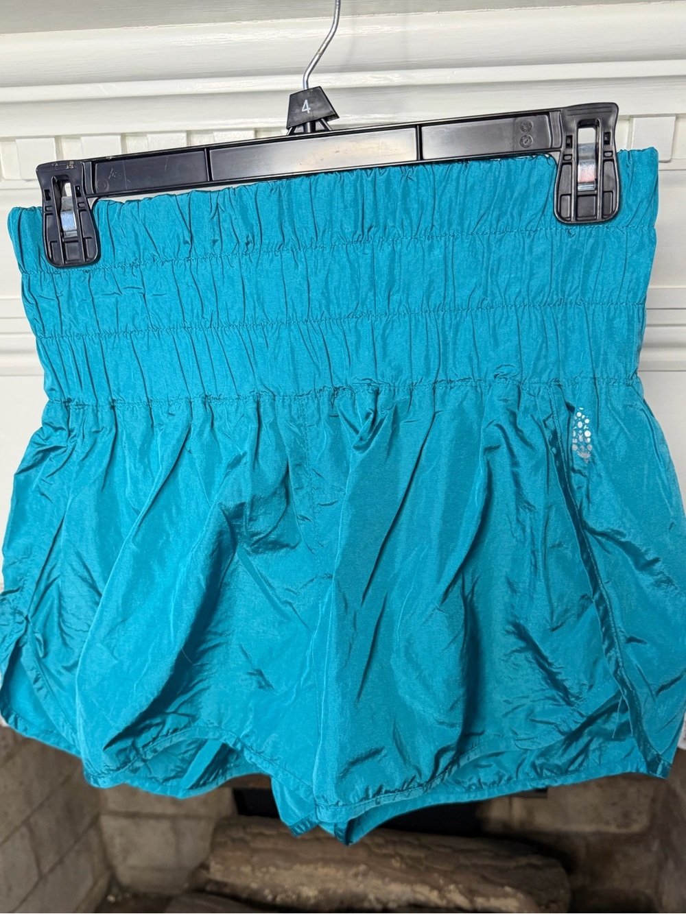 FP Movement by Free People Turquoise Smocked Waist Athletic Shorts